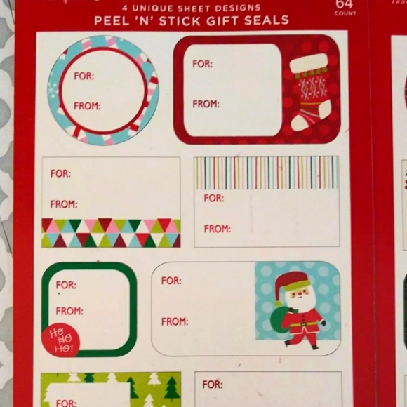Hallmark Inspirations Peel N Stick Gift Seals Tags Christmas 256 CT 4 Pads - Picture 2 of 3